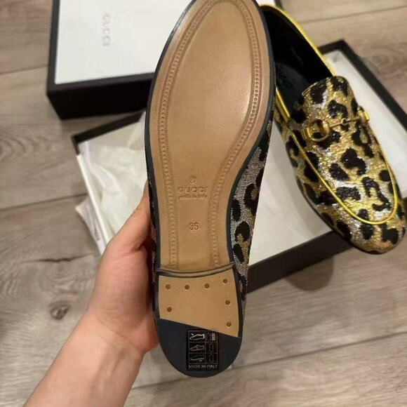 NIB Authentic Gucci Jordaan Horsebit Loafer with Leopard Print - Picture 4 of 4